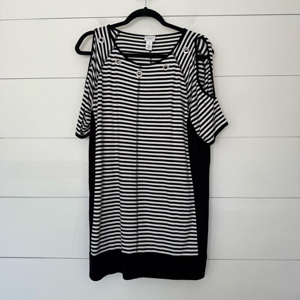 Weekends by Chico’s Women’s 1 Striped Cold Shoulder Top